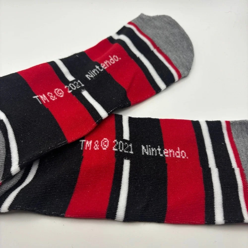 Nintendo Super Mario Boo Ghost Adult Crew Socks Black Red Gray 2021
